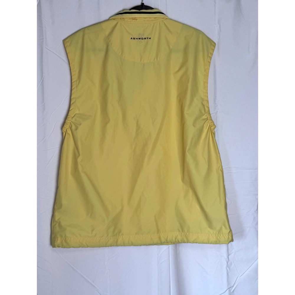 Ashworth Weather Sys Mens L Golf Vest Yellow Water Wind Resistant Quarter Zip - Picture 3 of 3